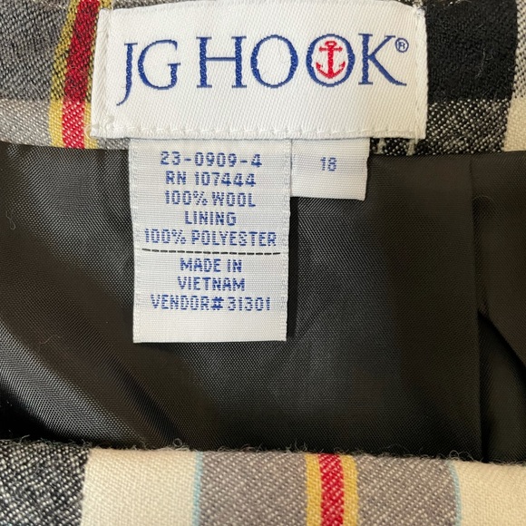 ✨ JG Hook Plaid 100% Wool Pencil Skirt Academia Plus Size - Picture 6 of 8
